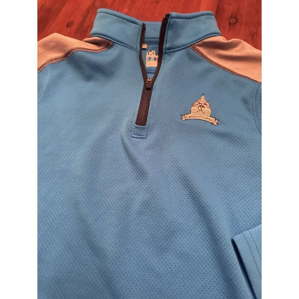 Congressional country club Performance Quarter Zip Pull Over Blue Size 6 Golf